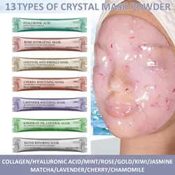 14PCS DIY SPA Collagen Rose Hyaluronic Acid Soft Mask Powder Face Mask Anti Aging Anti Wrinkle Peel Off Rubber Facial Mask
