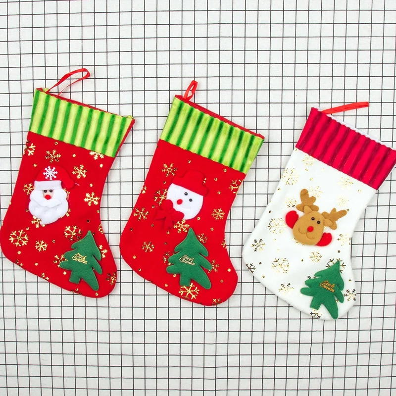 

Christmas Stockings Gift Holder Xmas Gift Bag Tree Christmas Hanging Pendant Printed Party Ornaments Decorations