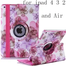 Новое поступление,, модный 360 Вращающийся чехол из искусственной кожи для девочки с цветочным узором для apple ipad2/3 ipad 4 ipad Air ipad 5, чехол для планшета