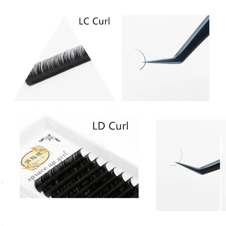 

L/L+/LC/LD curl False Eyelash Extensions Mink Black Material 8-15mm Mixed Tray L curl Makeup Lashes Exaggerated art fuffly