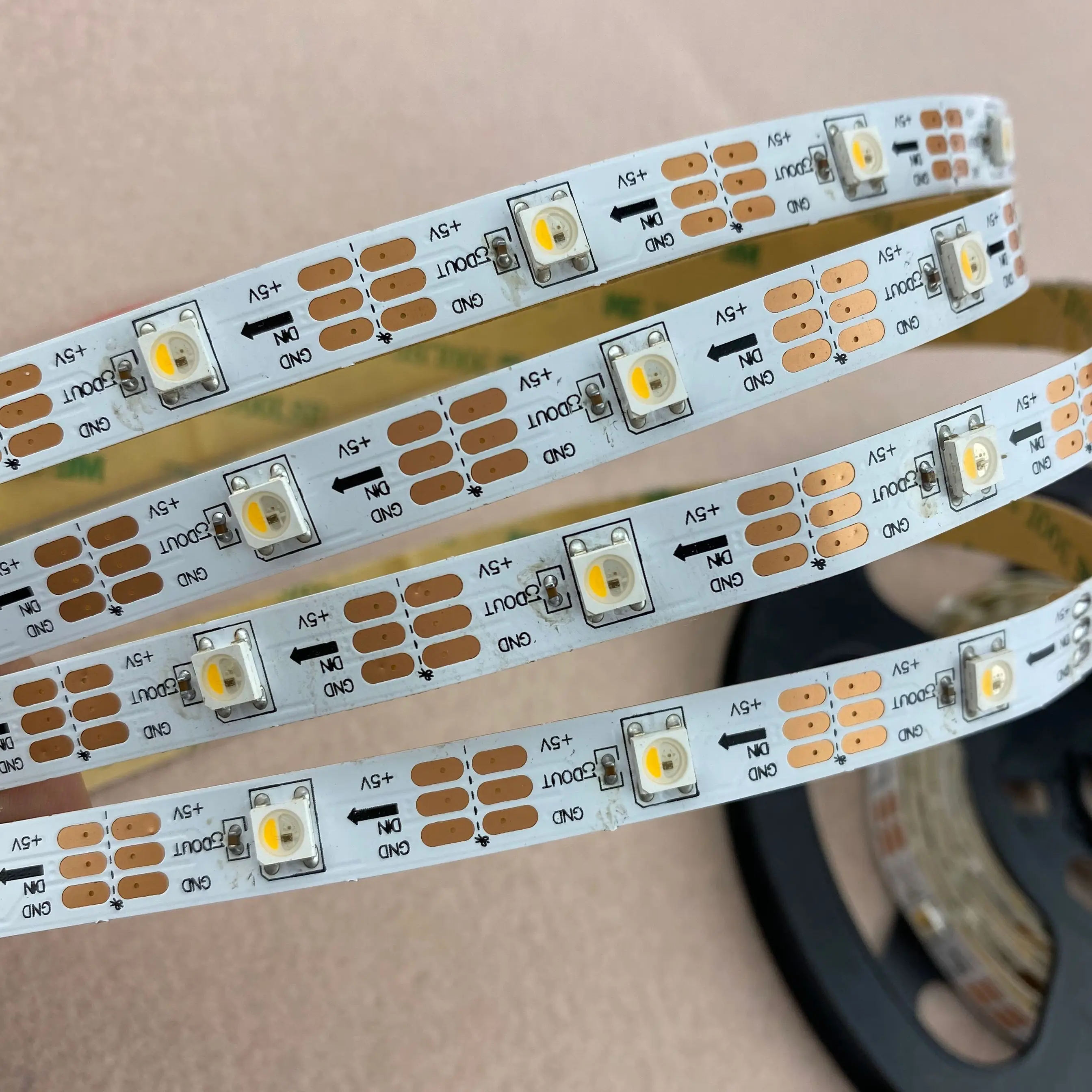 SK6812-RGBW(warm white) led addressable strip;30leds/m;non
