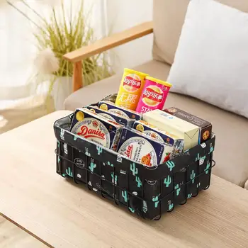 

Desktop Storage Basket with Handle Cosmetic Books Clothes Storage Box Household Sundries Organizer Toy Snacks Container