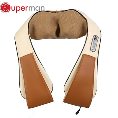 Brown HUIFAN Electric Neck Massager Belt Shiatsu Back Massager Neck Pain Relief Devices for Body, Lower Back - Цвет: Brown