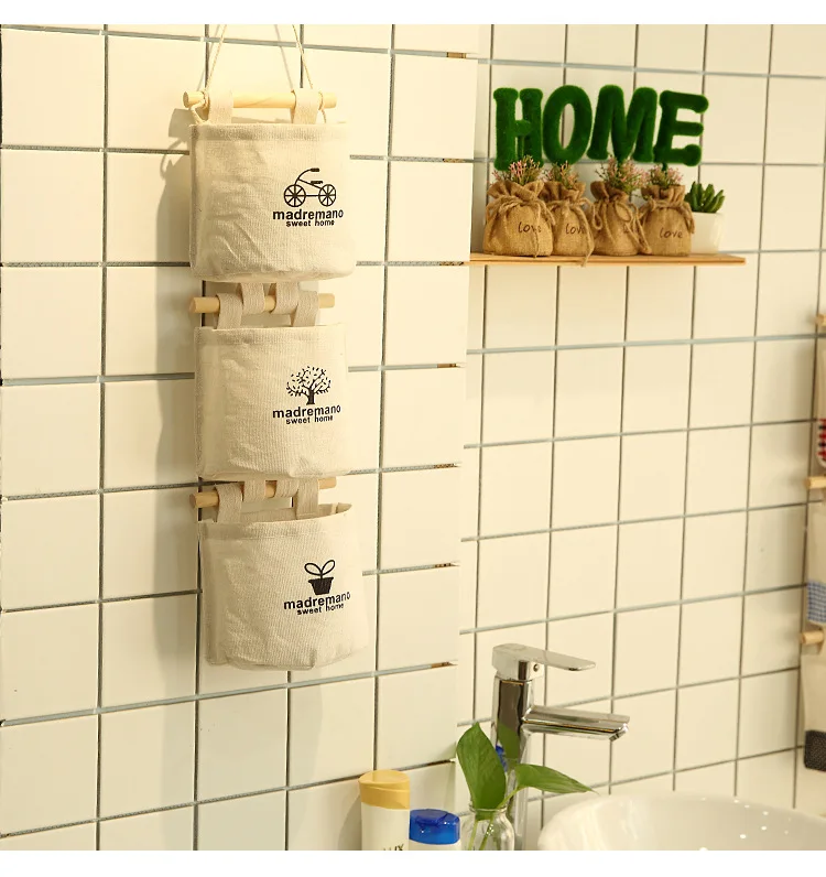 South Korea Home Storage Bag Hanging Bag Wall Wardrobe Hanging Bag Nostalgic Diablement Fort Hanging Bag Bedside