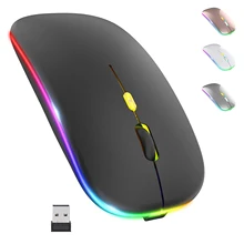 Colorful Backlit  Silent Mute Mosue Rechargeable Wireless Mouse  Computer Accessories for Home /Office / Games