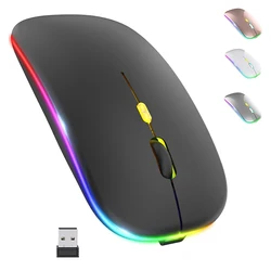 Acessórios sem fio recarregáveis do computador do rato de mosue silencioso backlit colorido para casa/escritório/jogos