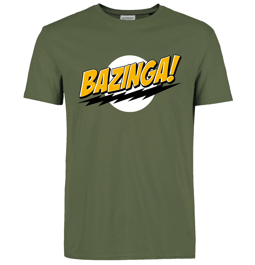 Забавная футболка The Big Bang Theory Bazinga Летняя Повседневная модная уличная Мужская футболка крутая уличная брендовая одежда - Цвет: brown