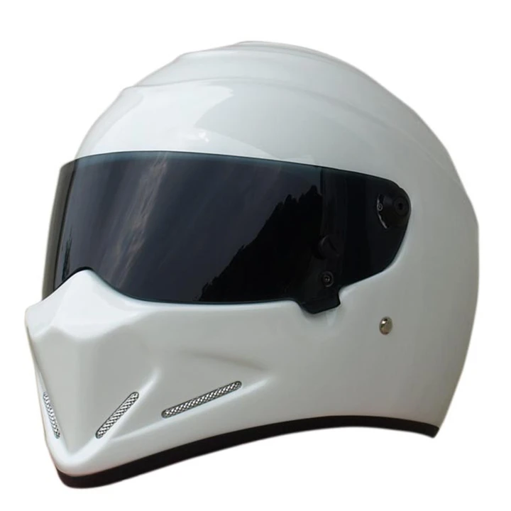 New DOT Motorcycle Full Face Helmet Top Gear The STIG Helmet FRP Casco For SIMPSON Capacete Kart Racing Suits Helmets Men - Цвет: Бежевый