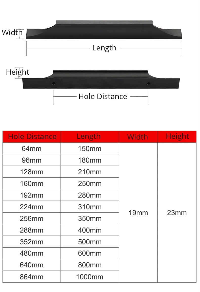 Gold Solid Aluminum Alloy Kitchen Cupboard Pulls American Style Black Cabinet Handles (2-1)