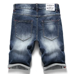 Short en Jean Extensible Pour Homme, Vêtement Masculin de Marque, Maille Denim Élastique, Galbant, Mode décontractée 