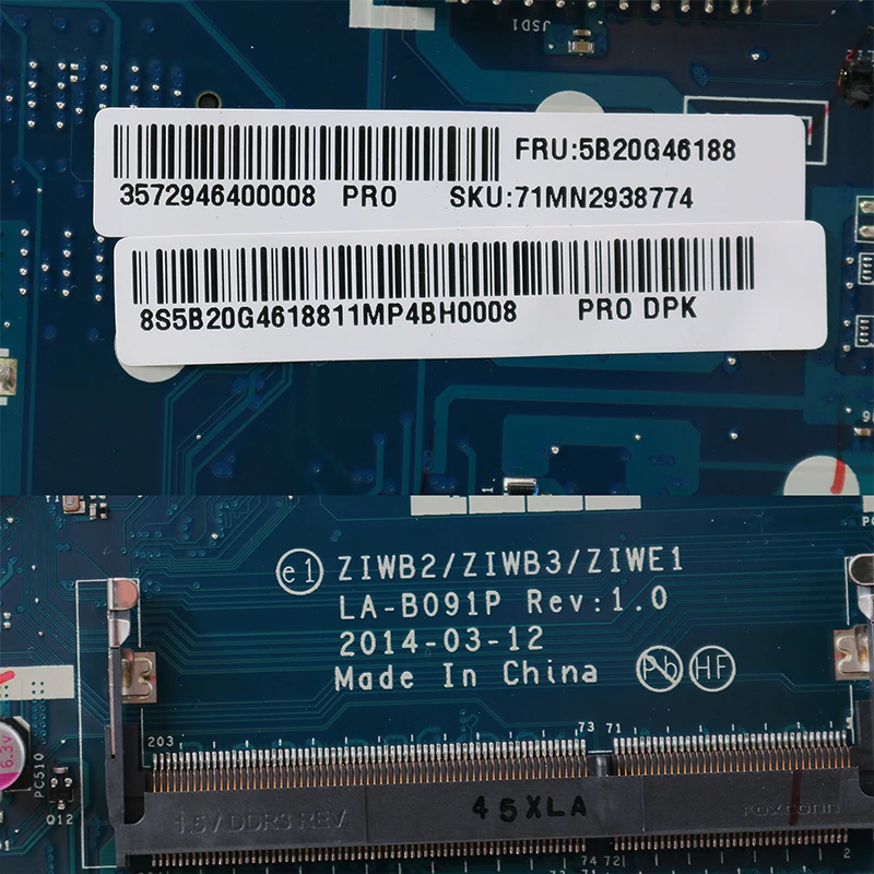 Фото Для Lenovo Φ материнская плата для ноутбука ZIWB2 ZIWB3 ZIWE1 B50-80 Rev: 1,0 материнская плата 100% протестирована полностью работает №3