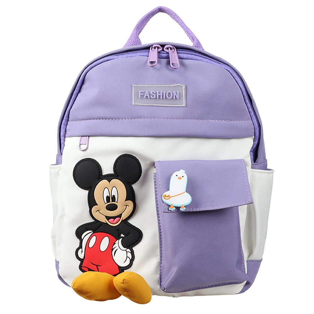 Disney Brand Cartoon Backpack Bags For Children Canvas Mickey Mouse Handbags Kindergarten Cute Fashion Schoolbags Gifts Packages