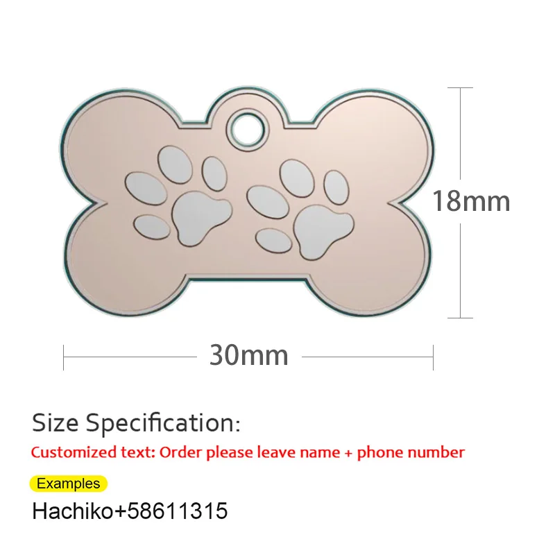 Персонализированные Бирки Для собак с гравировкой для кошек, щенков, домашних животных, ID Имя, ошейник, бирка, подвеска, аксессуары для домашних животных, блестящая кость/лапа