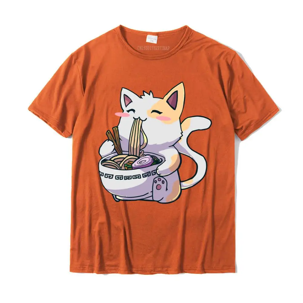 Fitness Tight Design T Shirt Short Sleeve for Men 100% Cotton Summer O Neck Top T-shirts Print T Shirt Graphic Ramen Anime Kawaii Neko Cat Pullover Hoodie__MZ23908 orange