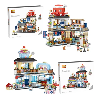 

LOZ MINI Building Blocks Street Views Japan Foods Ice shop Ta Ko Yaki Creative Assembly Bricks Relax toys Kids Educational Gifts