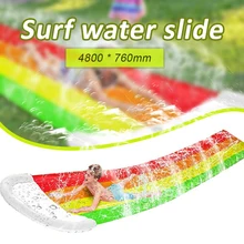 4.8*0.76m Water Slide Fun Lawn Water Slide Pool Inflation Summer Backyard Outdoor Lawn Water Slide Toy Surfboard For Kids Adults