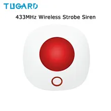 Indoor Horn Siren 433MHz Wireless Flashing Strobe Siren Light Siren for WIFI GSM Home Alarm Security System Red Color
