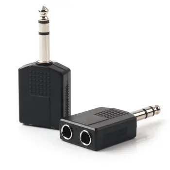 

6.35mm 1/4 inch Mono Jack Plug to Twin 6.35mm 1/4 inch Mono Jack Socket Splitter Audio Adapter