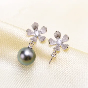 

925 Sterling Silver Plating Earrings Pearl Earrings Accessories Findings Earrings Jewelry Parts Fittings Mountings DIY Girl Gift