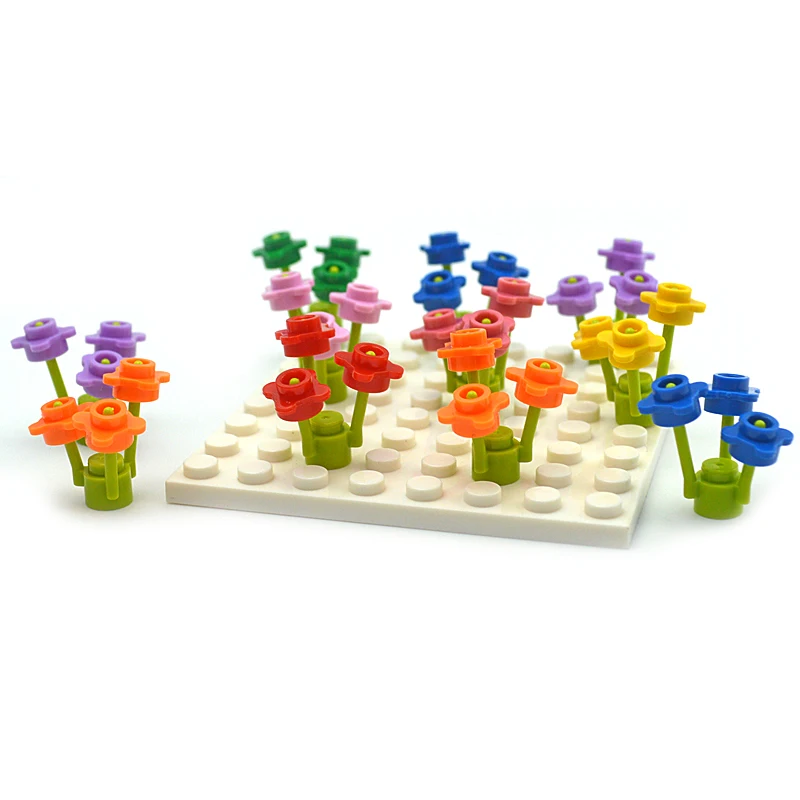 Flower Building Blocks DIY Bricks Plant Floret Grass Educational Assemblage Construction Toys For Kid Size Compatible with 33291 building blocks construction blocks