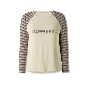 

Neatie Kiddie Spring Autumn Women Home Long Sleeve Night Clothes Night Sleepwear Top T shirt Stripe Letter Print Female Shirt