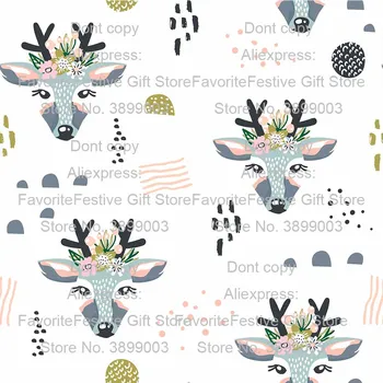 

cow flower bow headwrap Polyester Cotton Fabric DIY Sewing Clothing Doll Kids Home Textile Decoration fabric cloth