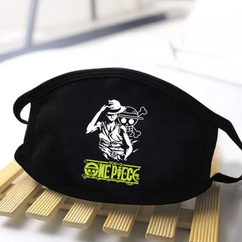 

One Piece Luffy Print Masks Unisex High Quality Dustproof Reusable Mouth Muffle Masks Washable Black Mask fashion Polyester Mask