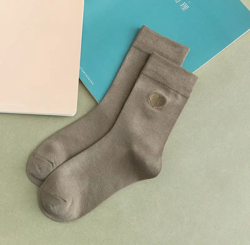 Носки высокого качества, удобные и дышащие, Модальные, мягкие и нежные, с вышивкой в виде сердца, женские носки - Цвет: SOCKS 05