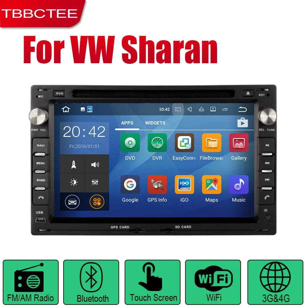 TBBCTEE Android 2 Din автомобильное радио, dvd для volkswagen sharan 2000~ 2004 автомобильный мультимедийный плеер gps навигационная система Радио стерео - Цвет: Standard machine