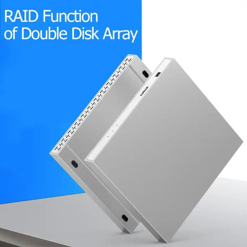 Blueendless 2," Корпус для внешнего жесткого диска Алюминий двойной диск массив Box SATA USB 3,0 внешний жесткий диск вспомогательное устройство 10 Гбит 20 ТБ