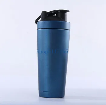

10pcs 740ml 25oz shaker Bottle Double Wall Stainless Steel Gym Shaker Kettle Sport Milkshake Mixer Vacuum Water Bottle
