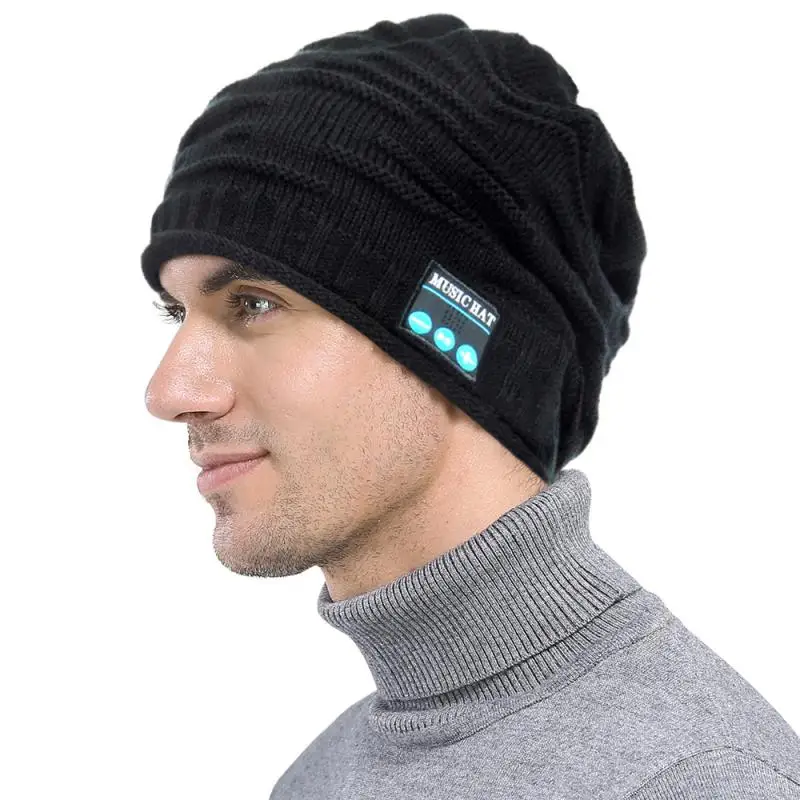 Bluetooth Шапка-бини, V5.0 Bluetooth шапка, Беспроводной наушники шапочка наушники, стереодинамики HD встроенный микрофон спортивный головной убор, 9