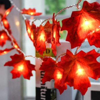 

Maple Leaves Holiday Lamp Night Lights Fairy String Lights 10 20 30 LEDS Outdoor Christmas Festival Decor Lamps Battery Operated