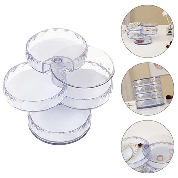 

Women'S Jewelry Storage Box New Design Fashion 4 Layers Rotatable Jewelry Storage Box With Lid Storage Supplies