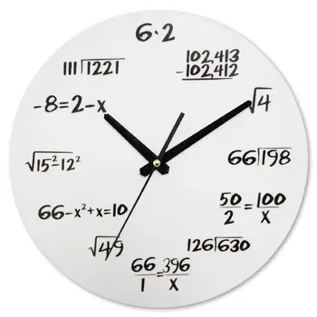 

DishyKooker Creative Math Clock Mathematics Formula Wall Clock Silent Home Office Decoration