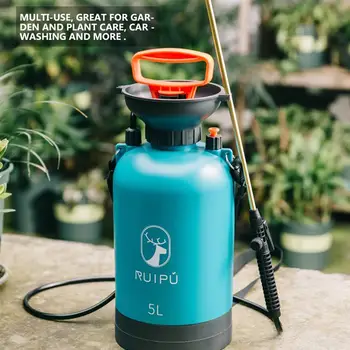 

1 Pc 5L Garden Water Bottle Flower Sprinkler Wash Watering Can (Blue With Base)