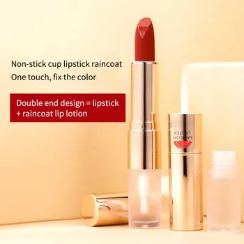 

Double-ended Lipstick Raincoat Lasting Moisture Waterproof Does Not Stick Cup The Color Raincoat Lipstick