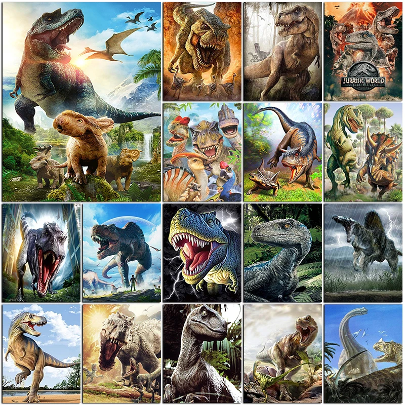 

5D Diamond Painting Dinosaur Full Square/Round DIY Diamont Embroidery Mosaic Art Animal Rhinestone Pictures Home Decoration Gift