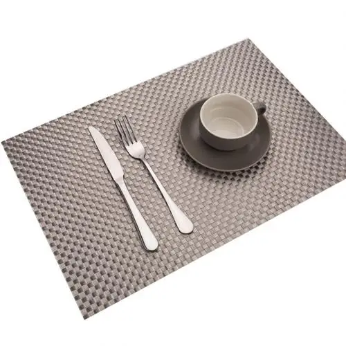 Silver 45x30 см водонепроницаемый MouldProof нескользящий коврик для обеденного стола, миска, подставка для посуды, термоизолированные столовые приборы, Подставка для столовых приборов, легко моется - Цвет: Silver