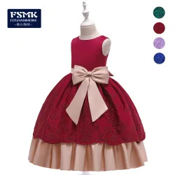 Feifei/платье принцессы для девочек в европейском и американском стиле длинное платье из шифона с кружевом для больших детей платья для