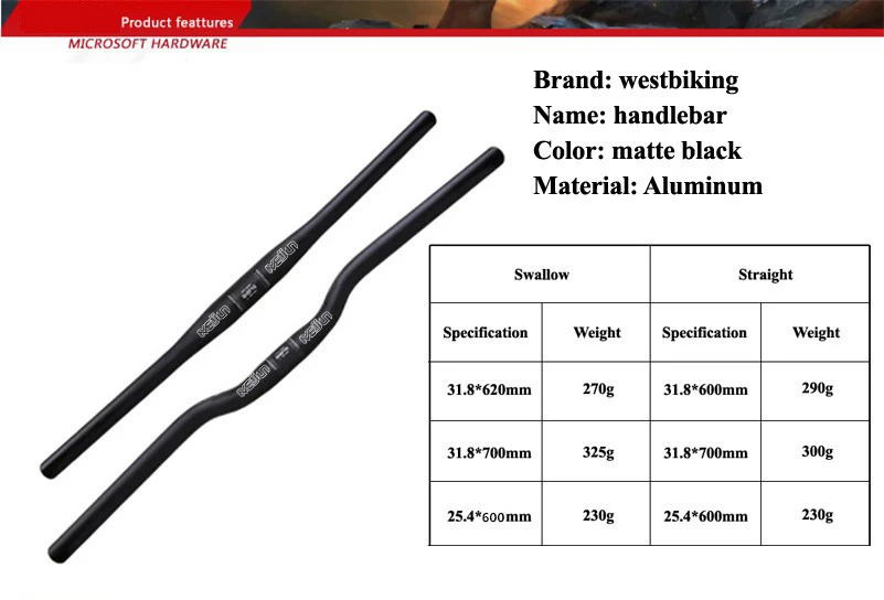 WEST BIKING 25,4*620/600 мм 31,8*600/620/700 мм алюминиевый сплав Riser/подъемный плоский руль MTB фиксированной Шестерни дорожный велосипед берите велосипедов штрих