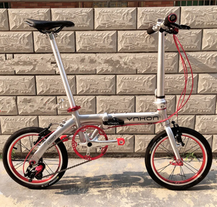 YNHON Folding Bike 14/16inch V Brake Single Speed 412 Outer 3S Urban Commuter Bicycle LTWOO DIP Retro Leisure Chilid BMX
