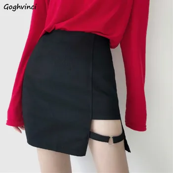 

Skirts Women Fashion Chic Mini Skirt Black Casual Girl Simple Elegant All-match A-line Korean Style Womens Slim Irregular Ladies