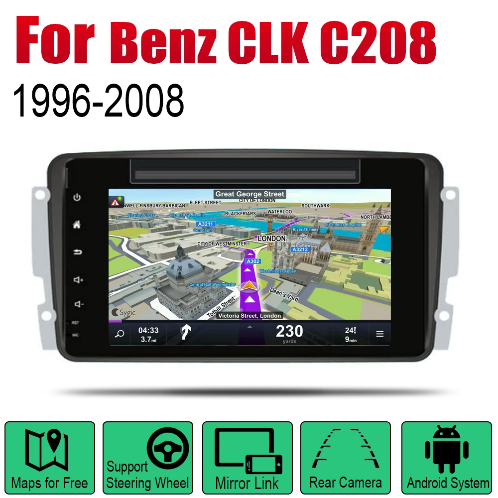 Автомобильный DVD-плеер для Mercedes Benz CLK C208 W208 1996 ~ 2008 NTG IPS ЖК-экран GPS-навигация
