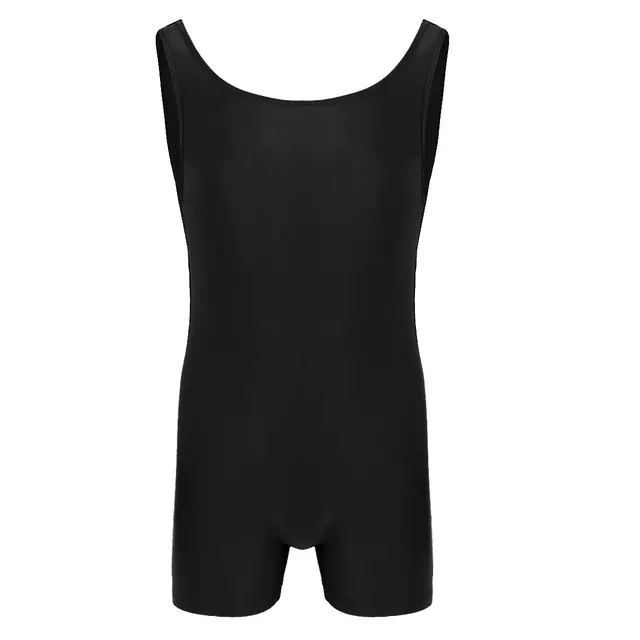 Men's Bodysuit One Piece Sleeveless Stretchy Bulge Pouch Swimwear Male ...