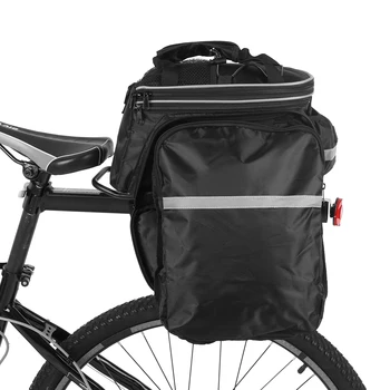 

Expandable Bike Pannier Shoulder Bag with Rain Cover Waterproof Cycling Saddle Bag 25L Larger Capacity Bicycle Rear Seat Bag