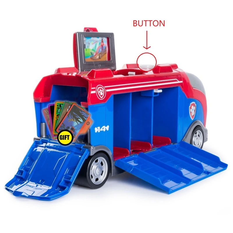 Paw Patrol автобус с музыкой Paw Patrol автомобиль Миссия крейсер большой грузовик игрушка собаки Спасательная команда дети Фигурки игрушки рождественские подарки