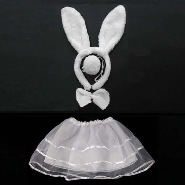 Kids Girls Bunny Ears Animal Headband Bow Tie Tail Rabbit Cosplay Costume Hair Skirt Tutu Halloween Carnival Birthday Party Gift Kids Girls Bunny Ears Animal Headband Bow Tie Tail Rabbit Cosplay Costume Hair Skirt Tutu Halloween Carnival Birthday Party Gift