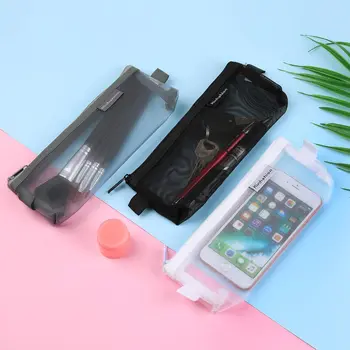 

Zipper Pencil Bags Organizer Mesh Zipper Pencil Case Storage Travel Holder Transparent Multipurpose Bags for School Office