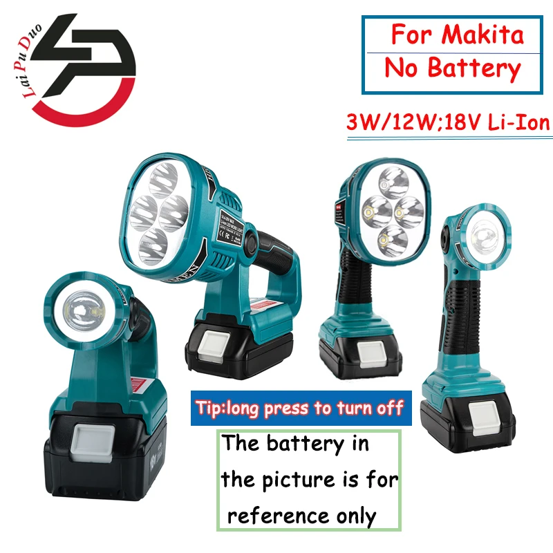 3W/12W 18V For Makita BL1430 BL1830 (NO Battery NO Charger)LED Lamp Work Light Flashlight Lithium USB Outdoor Lighting | Электроника